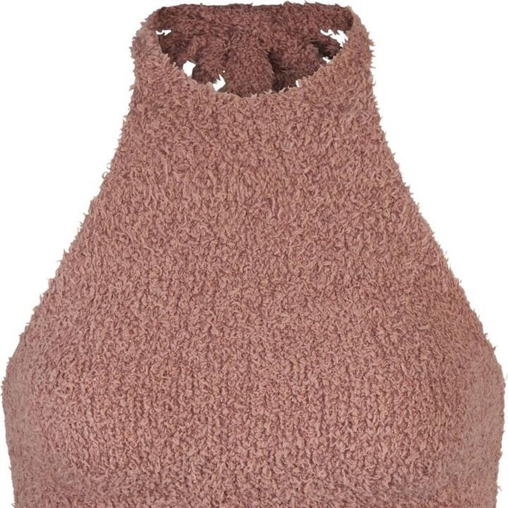 NWT Skims cozy teddy textured knit stretchy halter top bra swim workout exercise